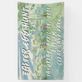 Vintage Bunny Easter Egg Hunt Banner (Verticaal)