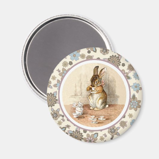 Vintage Bunny Magnets cadeaux de Pâques (Recto/Verso)