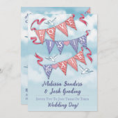 Vintage Bunting Wedding Invitations (Devant / Derrière)