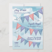 Vintage Bunting Wedding Invitations Kaart (Achterkant)