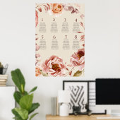 Vintage Burgundy and Beige Seating Chart Poster 2 (Bureau à domicile)