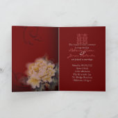 vintage burgundy pioenroos bloemige Chinese bruilo (Binnen)