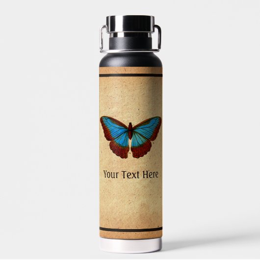 Vintage Butterfly Illustration Waterfles (Achterkant)