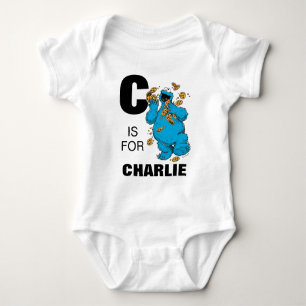 Vintage - C is voor Cookie Monster Voeg je naam Romper