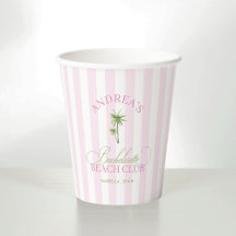 Vintage Cabana Roze Strepen Palmboom Meisjesuitje