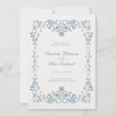 Vintage cadre baroque Elégant mariage Invitation (Devant)