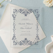 Vintage cadre baroque Elégant mariage Invitation