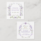 Vintage cadre de fleurs lilas carte de visite (Devant / Derrière)