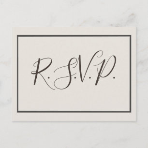 Vintage cadre élégant mariage rsvp cartes postales