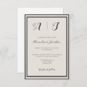 Vintage cadre élégantes invitations à mariage (Devant / Derrière)