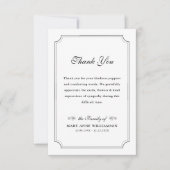 vintage cadre funéraire merci note (Devant)