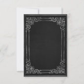 Vintage cadre Noir Noir Mariage Argent RSVP (Dos)