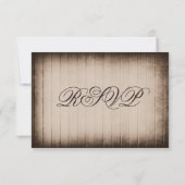 Vintage cadre Rustique mariage en bois Cartes RSVP (Dos)