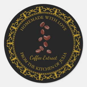 Vintage café fait maison Extrait Étiquette l noir