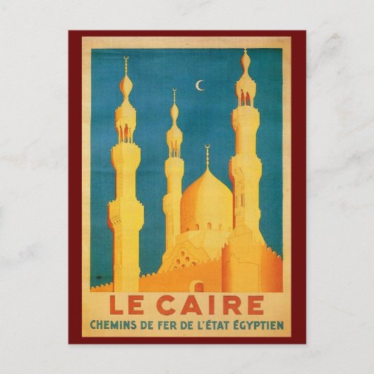 Vintage Caïro, Egypte: reisreclame Briefkaart (Voorkant)