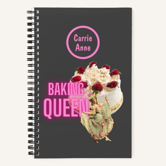 Vintage Cake Baking Queen Recipe Notitieboek (Voorkant)
