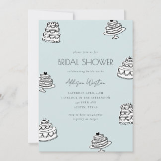 Vintage Cake Bridal Shower Invitation Kaart