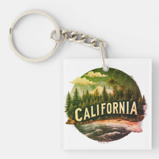 Vintage California Scenic T-Shirt | Nature Graphic Sleutelhanger