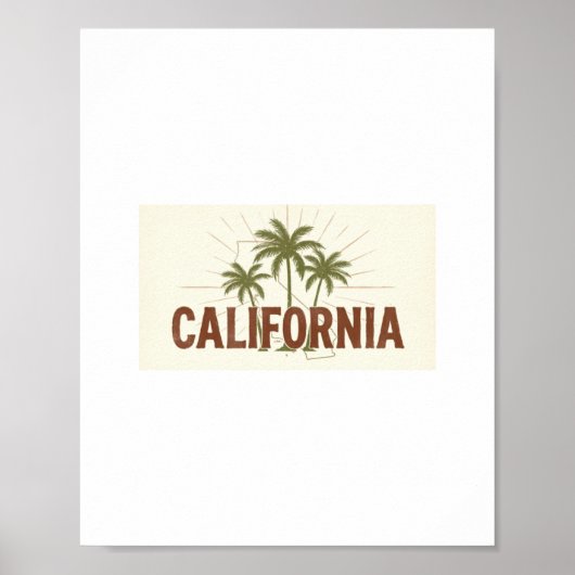 Vintage California sweatshirt | Retro palmboomstij Poster (Voorkant)