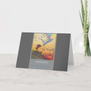 Vintage Californian Travel Art Greeting Card Kaart