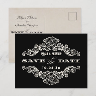 Vintage calligraphie gothique mariage Carte postal