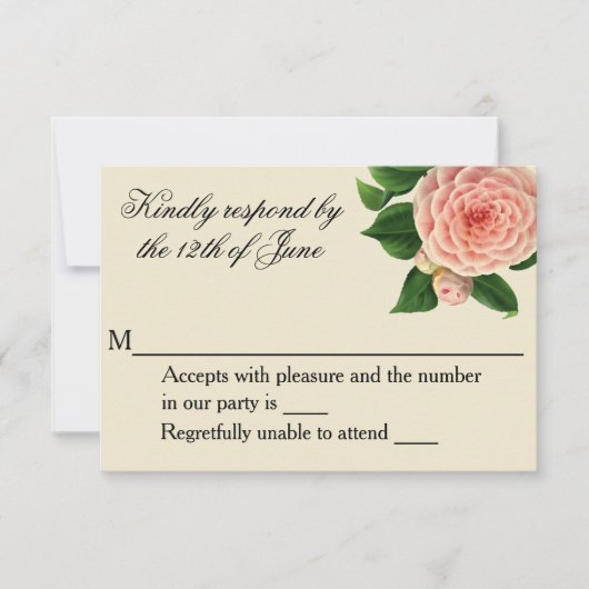 Vintage Camellia Botanique RSVP (Devant)