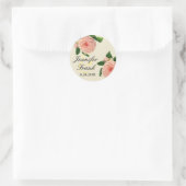 Vintage Camellia Botanisch Ronde Sticker (Tas)