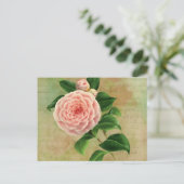 Vintage Camellia French Botanical Briefkaart (Staand voorkant)