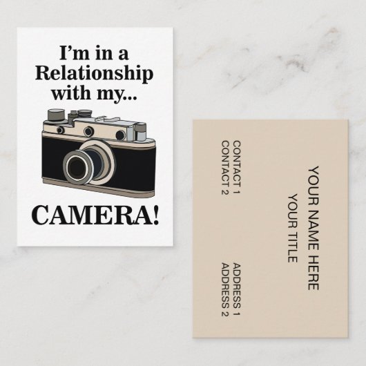 Vintage Camera Funny Photographer  Visitekaartje (Voorkant / Achterkant)