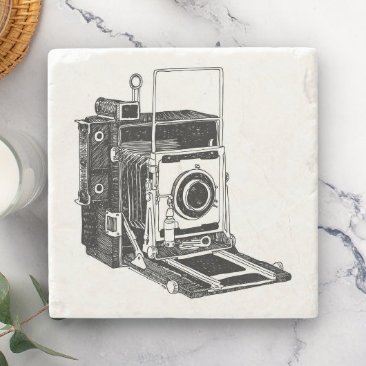 Vintage Camera Stenen Onderzetter