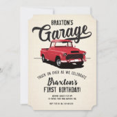 Vintage Camion Anniversaire Fête Photo Invitation (Devant)