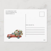 Vintage Camion Rouge Rustique Invitation de la fêt (Dos)