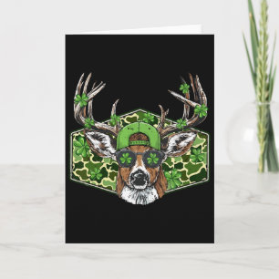 Vintage Camo Hertenjager Lucky Shamrock Buck St Pa Kaart