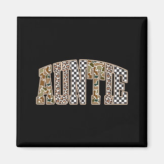 Vintage camouflage luipaard geruit tante zwangersc magneet