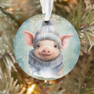 Vintage campagne mignon Cochon Noël