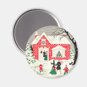 Vintage Campagne Salutations Magnet rond (Recto/Verso)