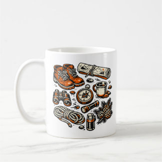Vintage Camping Essentials Coffee Mug | Retro Outd Koffiemok