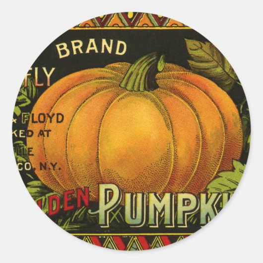 Vintage Can Étiquette Art, Papillon Citrouille Vég (Devant)