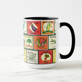 Vintage canned goods-Vegetables labels Mok