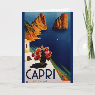 Vintage Capri Italy Travel Kaart