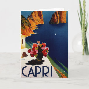 Vintage Capri Italy Travel Kaart