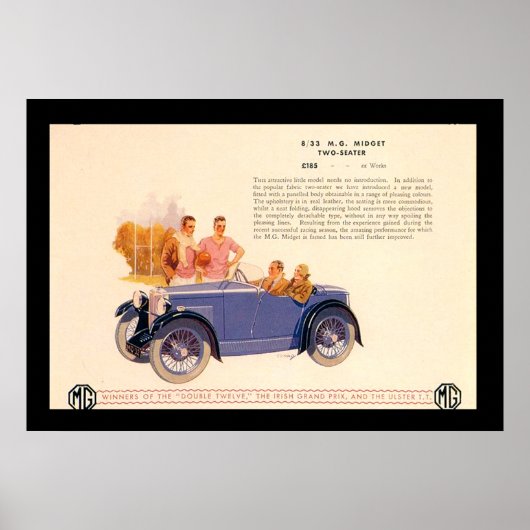 Vintage Car Ad Poster 1920 (Voorkant)
