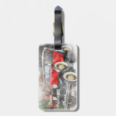 Vintage Car Bagagelabel (Achterkant verticaal)