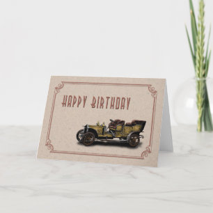Vintage Car Birthday Kaart