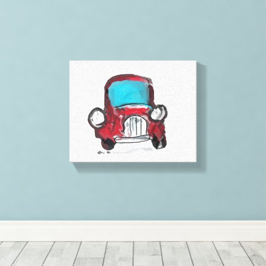 Vintage Car Canvas Afdruk (Insitu (Houten vloer))