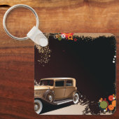 Vintage Car Grunge Sleutelhanger (Voorkant)