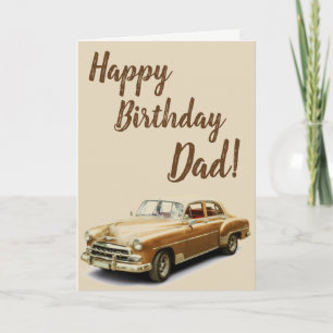 Vintage Car Happy Birthday Kaart voor vaders!