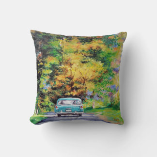 Vintage Car Herfst Ride Landscape Kussen