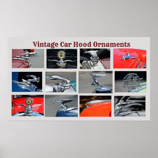 Vintage Car Hood Ornamenten Poster (Voorkant)