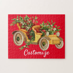 Vintage Car Kerstmis Mistletoe Thunder_Cove Legpuzzel